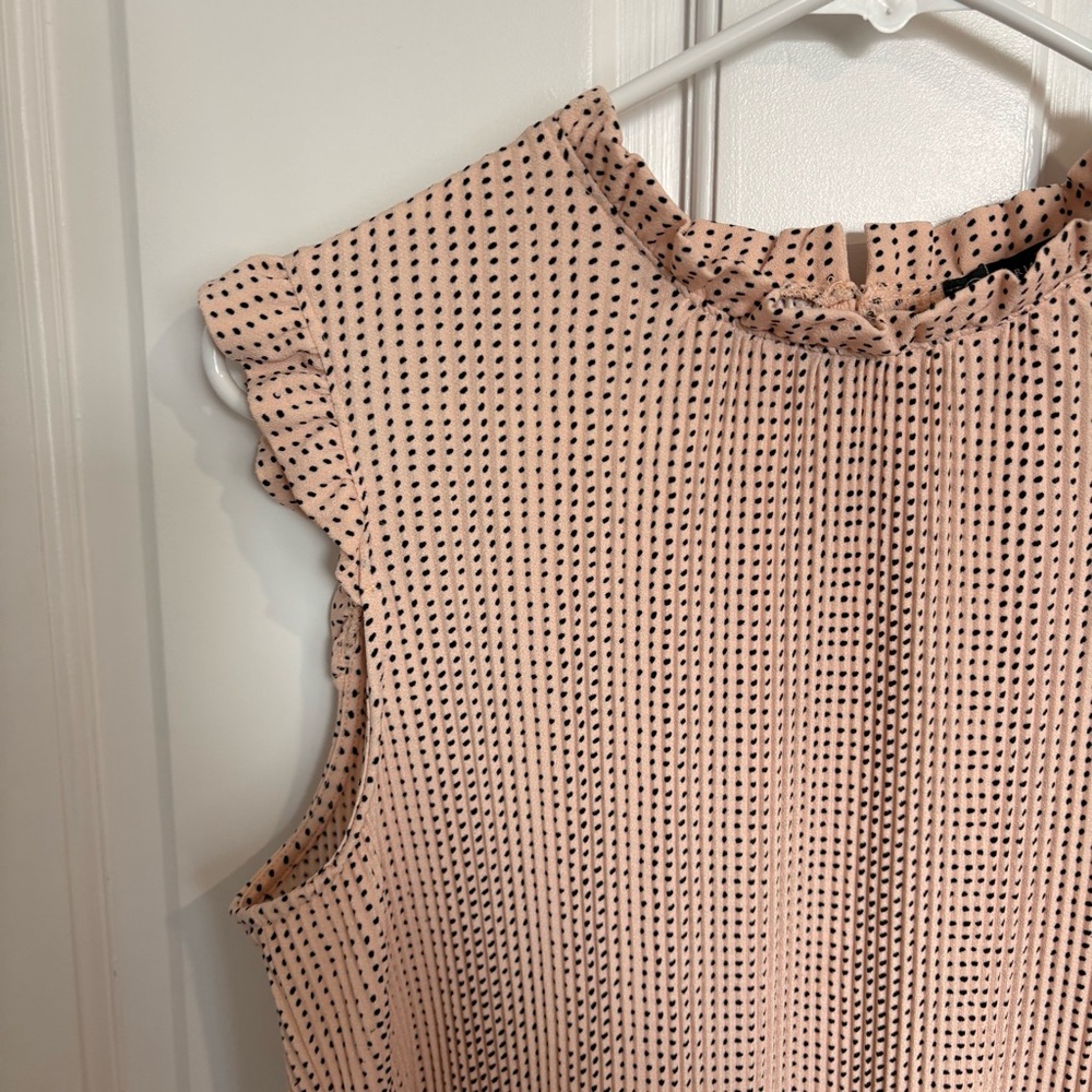 Adrianna Pappell Ribbed Sleveless Blouse Office Dressy Business wear Top - Picture 3 of 12